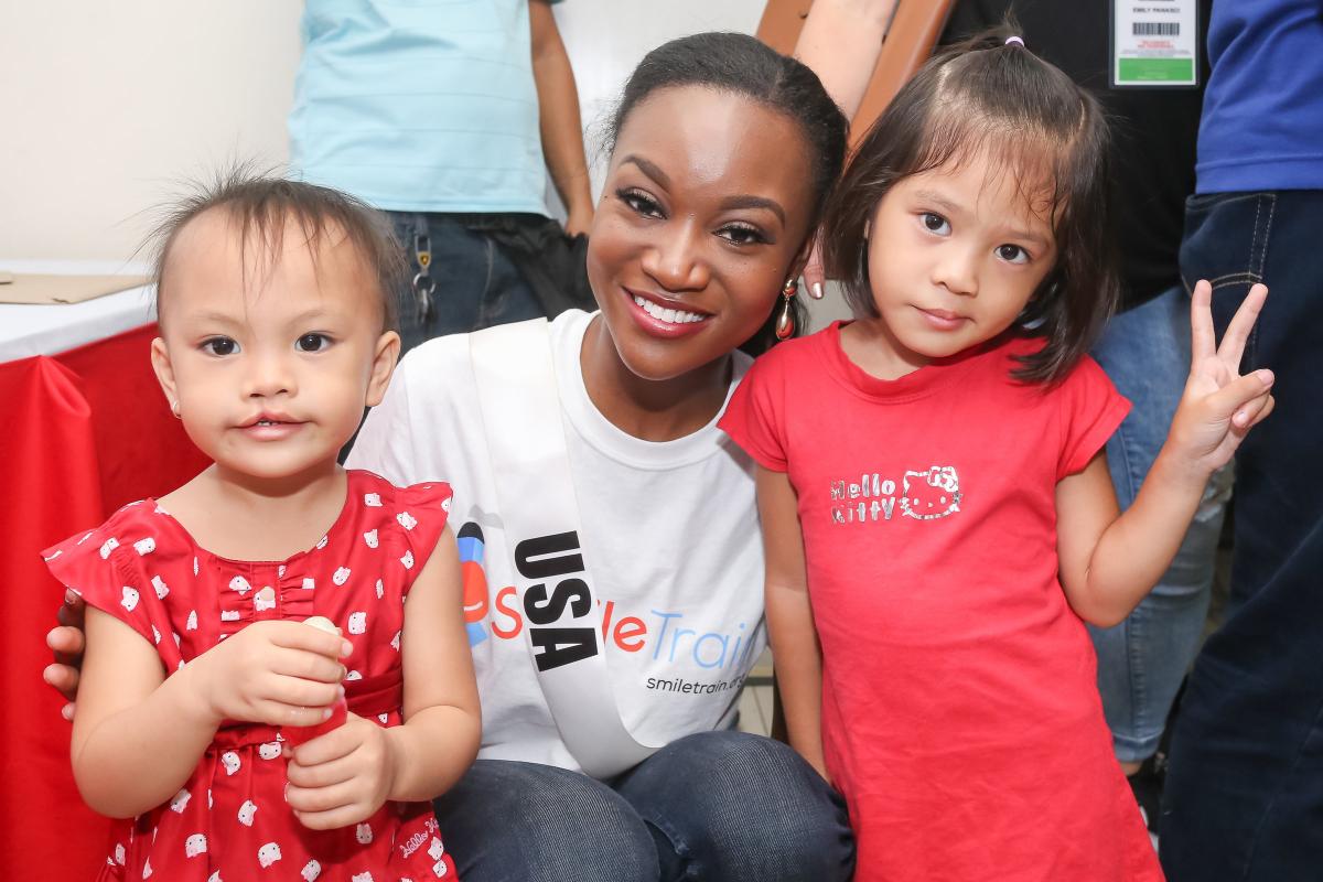 Miss universe candidate with former cleft patients